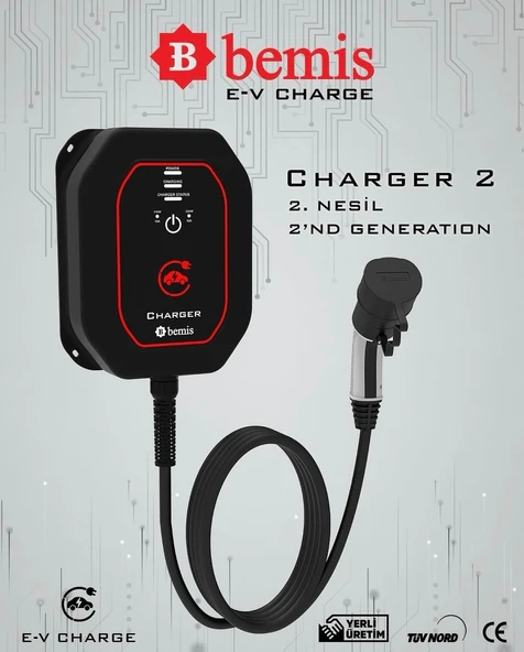 Bemis Elektrikli Araç Şarj Cihazı - Wallbox Charger 2 - 11/22 Kw - 7 Metre ürün görseli 1