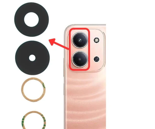 Redmi 15C 4g Kamera Lensi Cam - Kamera Camı - Yapışkanlı - 25078RA3EA 25078RA3E Uyumlu ürün görseli 1