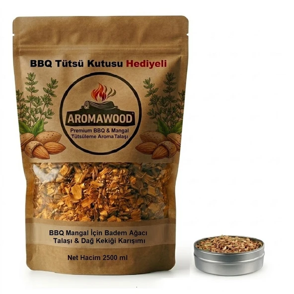 Badem Ağacı ve Dağ Kekiği Tütsüleme Talaşı Grill Mangal & BBQ Barbekü İçin Yoğun Aroma ürün görseli 1