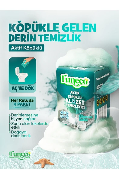 Klozet Tuvalet WC Temizleyici, 1 Kutuda 4 Paket (300g), Aktif Köpüklü, Doğa Dostu,Okyanus ürün görseli 1