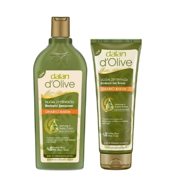 Dalan D'olive Onarıcı Bakım Şampuanı 400 ml Saç Kremi 200 ml ürün görseli 1
