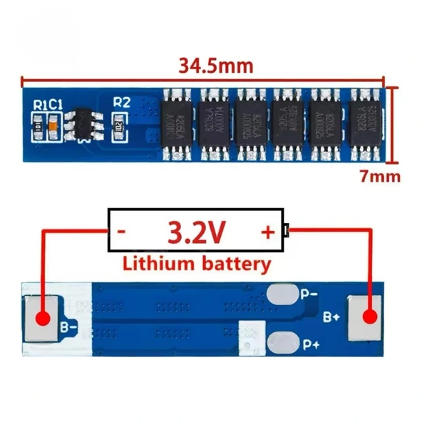 1S 15A BMS 3.2V 18650 Lityum Pil Koruma Devresi - Resim 4