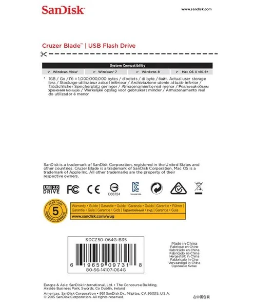 SANDISK Cruzer Blade 64GB - Resim 5