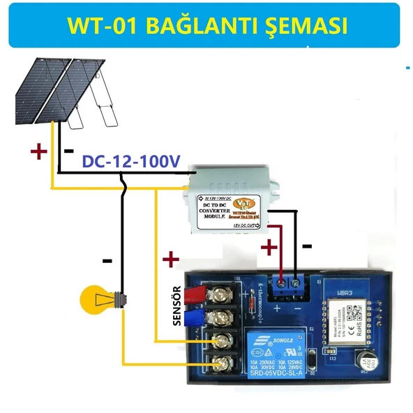 WT-01 Smart Wifi DC12-100V 1000C Güneş Paneli Termostat-Timer - Resim 4
