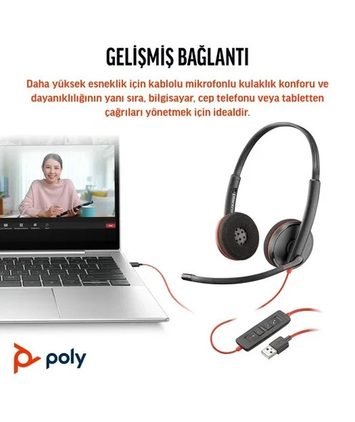 Poly BW 3220 Stereo USB-C HS +USB-C/A ürün görseli 1