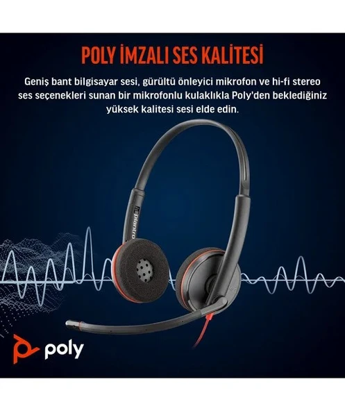 Poly BW 3220 Stereo USB-C HS +USB-C/A - Resim 7