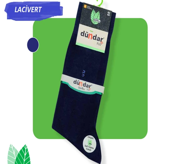 Dündar Erkek Bambu Yazlık Uzun İnce Çorap 5534 - 12 Adet  Lacivert 40-44 ürün görseli 1