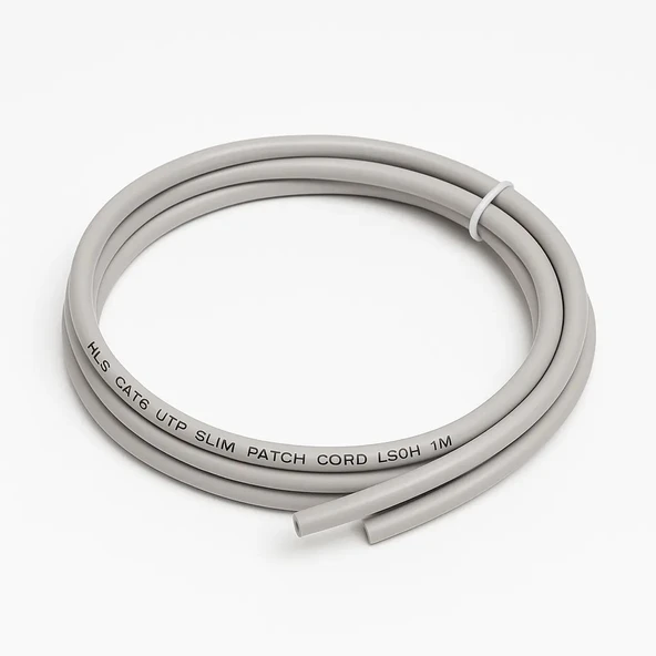 Cat6 UTP Slim Patch Cord LSOH 1m Gri - Resim 5