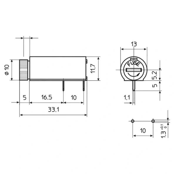 IC-235B Sigorta Yuvası 5x20mm 90° PCB - Resim 3