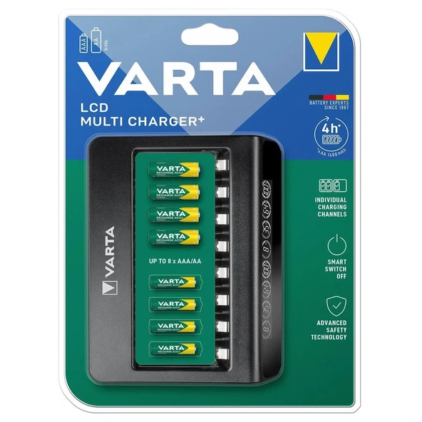 Varta 57681 LCD 8 Slot AA - AAA Pil Şarj Cihazı ürün görseli 1