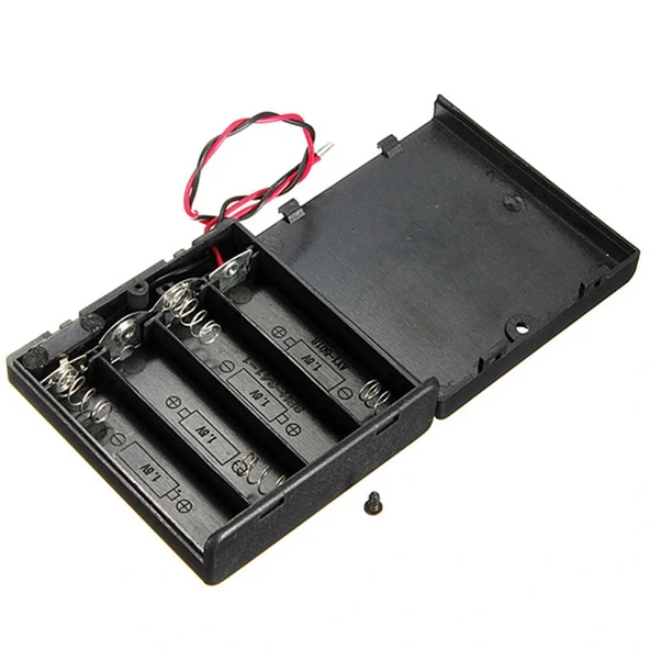 IC-233F AA Pil Yuvası 4'lü Kapaklı Switchli - Resim 2