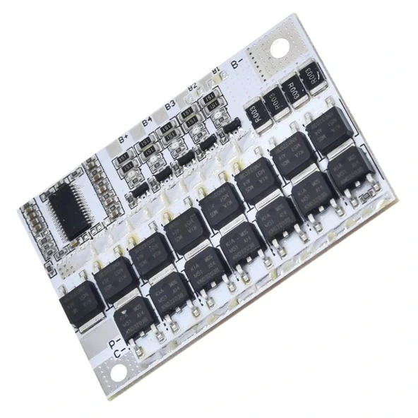 5S 100A LiFePO4 Balanslı BMS Beyaz PCB ürün görseli 1
