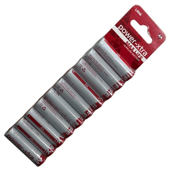 Power-Xtra MaxLife AA LR06 Alkalin Pil - 10'lu Blister ürün görseli 1