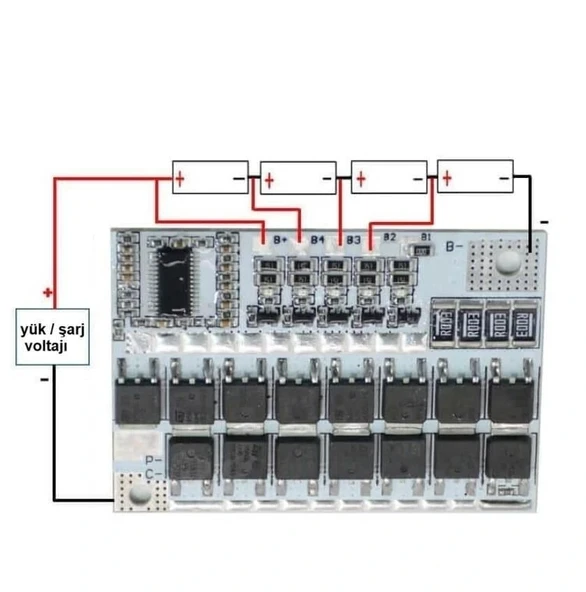 5S 100A LiFePO4 Balanslı BMS Beyaz PCB - Resim 7