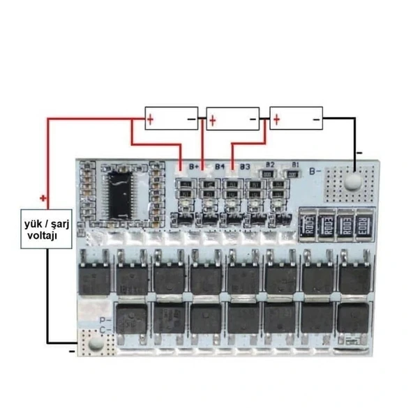 5S 100A LiFePO4 Balanslı BMS Beyaz PCB - Resim 6