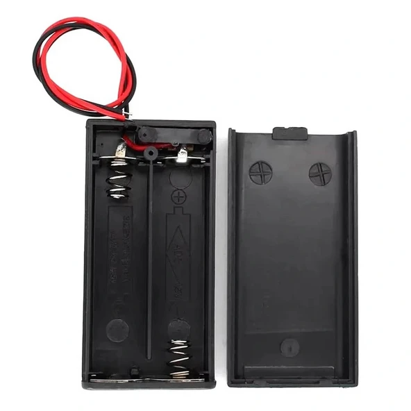 IC-233C Kapaklı Switchli 2'li AA Pil Yuvası - Resim 2