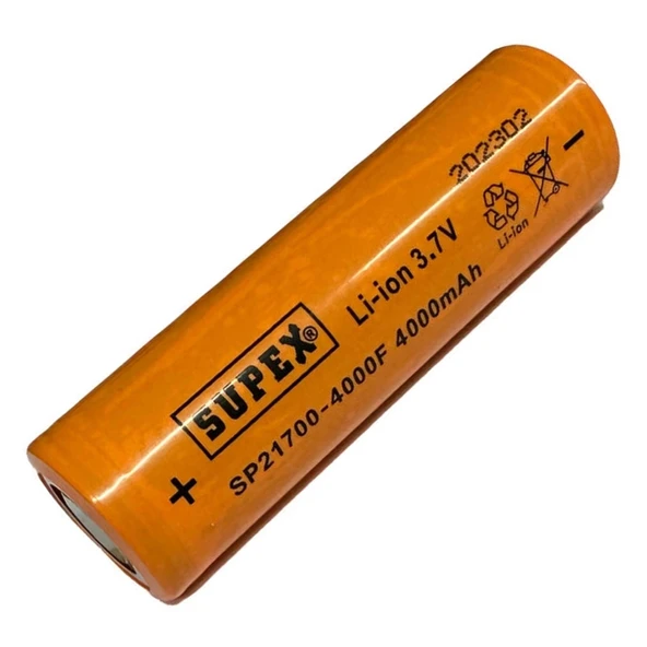 Supex 21700 3.7V 4000mAh Li-ion Şarjlı Pil (Başsız) ürün görseli 1