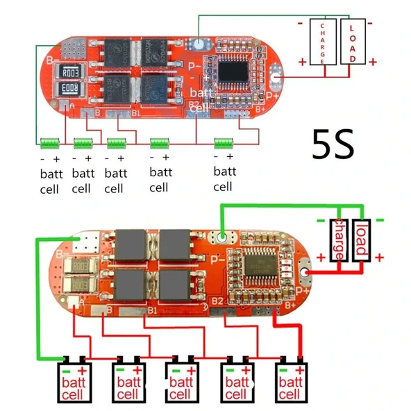 5S 25A BMS 18650 Lityum Pil Şarj Koruma Devresi - Resim 4