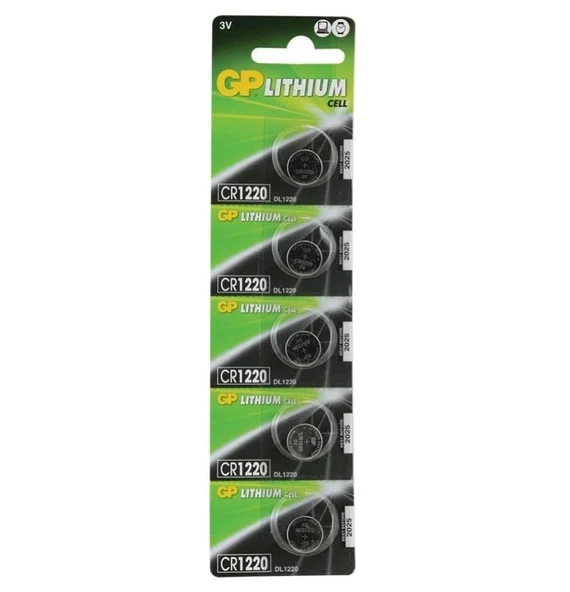 GP CR1220 3V Lityum Pil 5'li Blister ürün görseli 1