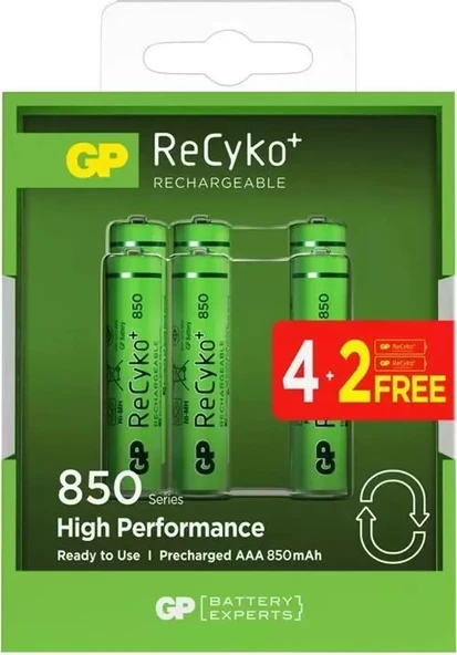 GP Recyko 850 Serisi AAA Şarjlı Pil 4+2 ürün görseli 1