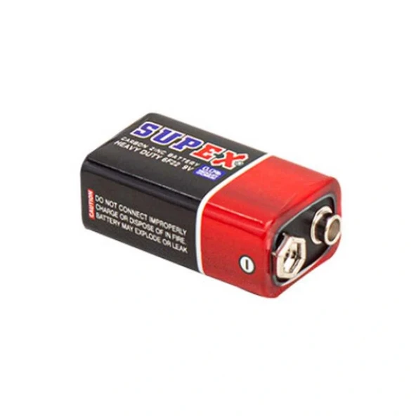 Supex 6F22 9V Çinko Karbon Pil ürün görseli 1