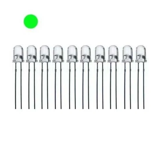 5mm Şeffaf Yeşil Led Paketi - 10 Adet ürün görseli 1