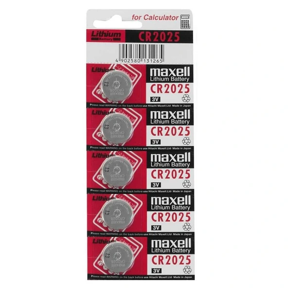 Maxell CR2025 3V Lityum Pil 5'li Paket ürün görseli 1