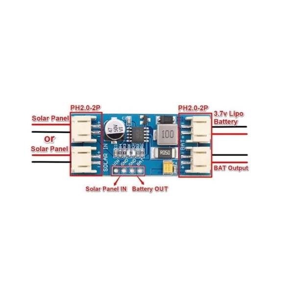 CN3065 Mini Solar Li-Po Pil Şarj Modülü ürün görseli 1