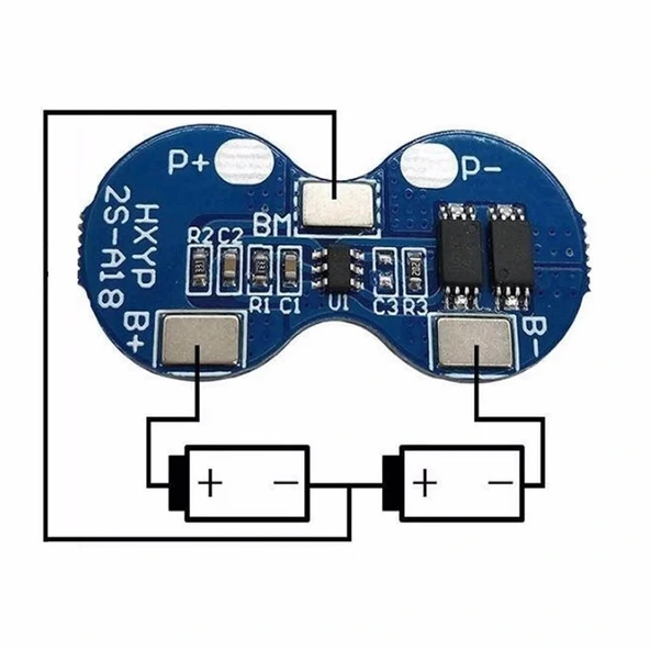 2S 4A BMS 7.4V 18650 BMS Lityum Pil Koruma Devresi - Resim 6