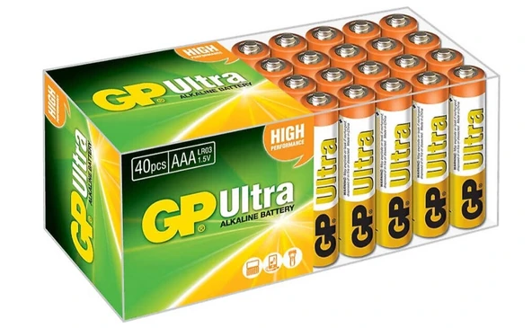 GP LR03 1.5V Ultra Alkalin AAA İnce Kalem Pil 40'lı ürün görseli 1