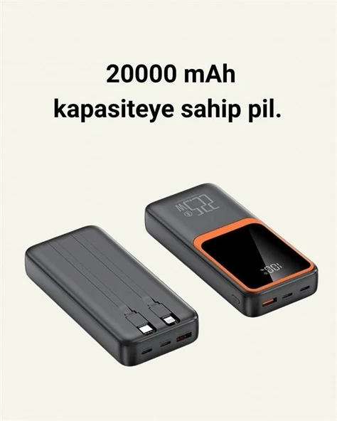 Taşınabilir Şarj Cihazı 20000 Mah | 22.5w Hızlı Şarj + Dijital Ekran + Kablo Dahil ürün görseli 1