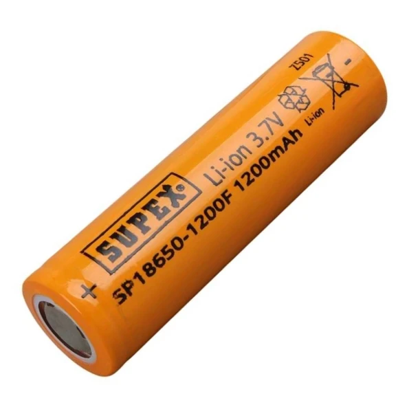 Supex 18650 3.7V 1200mAh Li-ion Pil (Başsız) ürün görseli 1