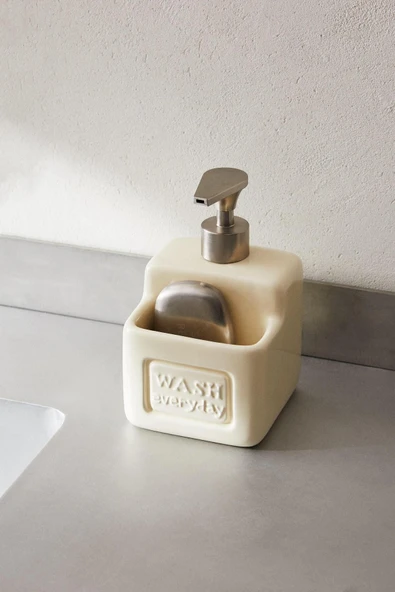 Perotti Ashton Beige Porselen Sıvı Sabunluk 500 ml ürün görseli 1