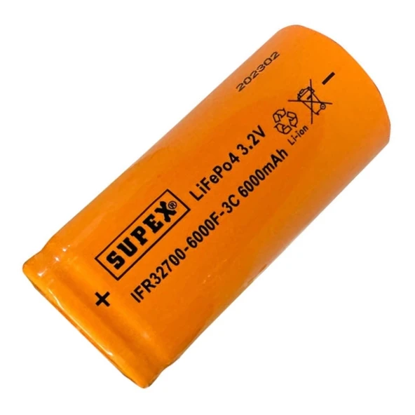 Supex IFR32700 3.2V 6000mAh LiFePo4 Şarjlı Pil 3C Deşarj Akımı (Başsız) ürün görseli 1