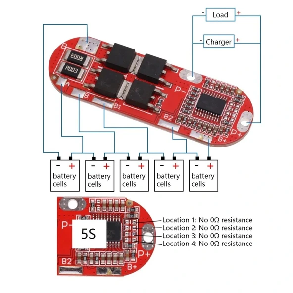 5S 25A BMS 18650 Lityum Pil Şarj Koruma Devresi - Resim 6