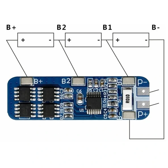 3S 10A BMS 12V 18650 Li-ion Koruma Devresi - Resim 5