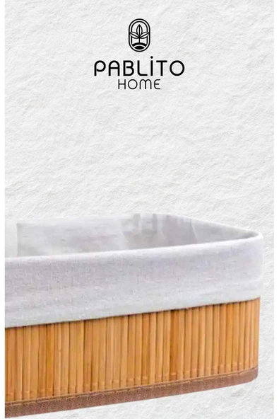 Pablito Home 3lü Bambu Sepet - Resim 6