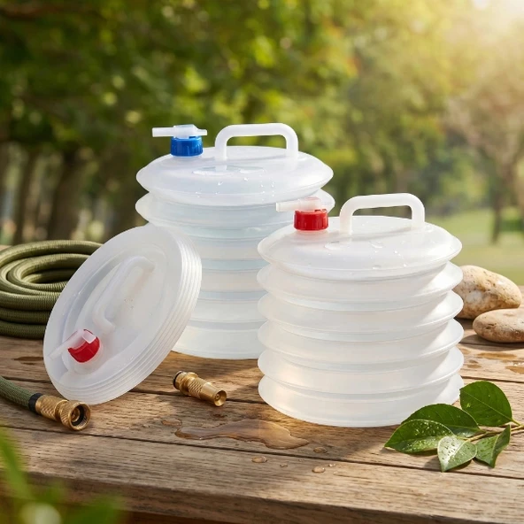 Musluklu Akordiyon Katlanır Su Bidonu 10 Litre ürün görseli 1