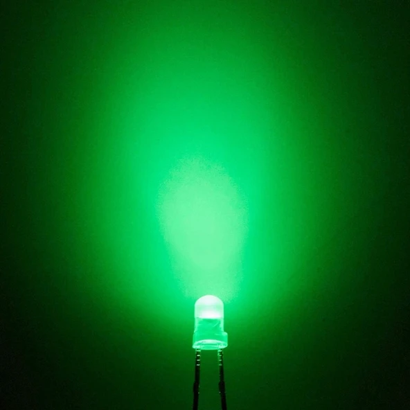 3mm Led Yeşil Diyot Diffused 1 Adet - Resim 2
