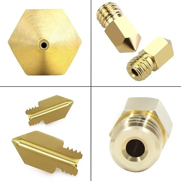3D Yazıcı-Printer MK8 0.4mm Pirinç Nozzle - Resim 2