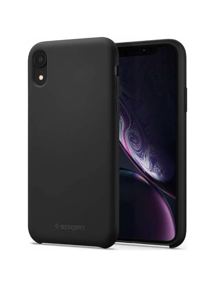 Spigen iPhone XR ile Uyumlu Kılıf Silicone Fit Black ürün görseli 1
