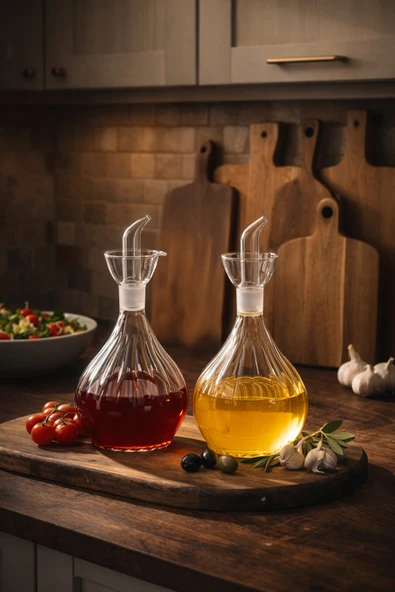 Porsima 410 2li Borosilikat Cam Yağdanlık Yağlık Sirkelik 1000ml ürün görseli 1