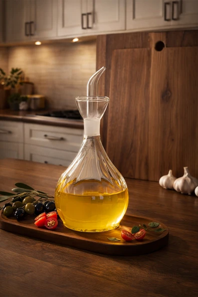 Porsima 410 Borosilikat Cam Yağdanlık Yağlık Sirkelik 1000ml ürün görseli 1