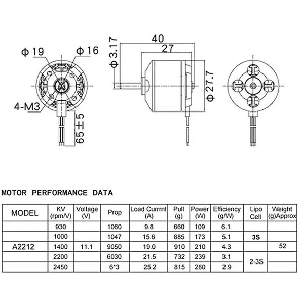 A2212 Quadcopter 2200KV Fırçasız Motor - Resim 5