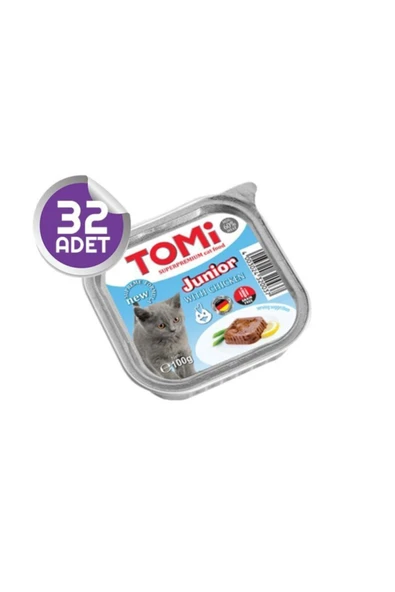 Tomi Junior Tavuklu Pate Yavru Kedi Yaş Maması 100 Gr 32 Adet ürün görseli 1
