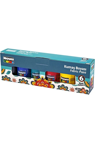 Novo color Kumaş Boyası Seti 6 Renk x 30 ml. ürün görseli 1