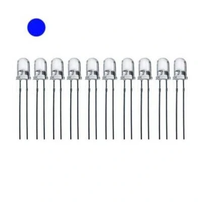 5mm Şeffaf Mavi Led Paketi - 10 Adet ürün görseli 1
