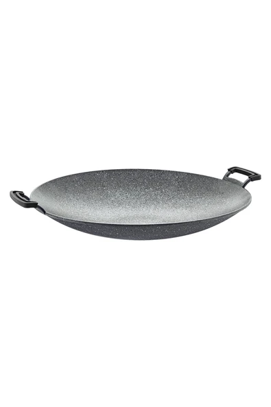 OMS 3225 - Tek Parça, Biogranit, Silikon Tutmaçlı 40 Cm. Sac Kavurma Tavası Gri Gövde, Gri Detay ürün görseli 1