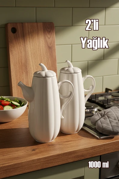 Porsima 17020 2li Pumpkin Porselen Çok Amaçlı Sunum ve Servis Yağdanlığı Yağlık Sirkelik Yağdanlık ürün görseli 1