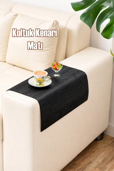 Porsima Bambu Koltuk Matı Ahşap Kanepe Koltuk Kenarı Sehpa Yan Sehpa Katlanabilir Koltuk Kenarı Tepsisi ürün görseli 1